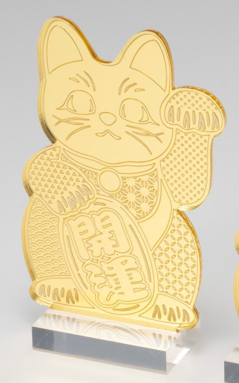 金の招き猫アクリルスタンド（大）