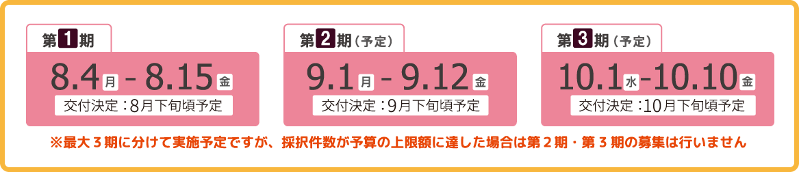 公募スケジュール